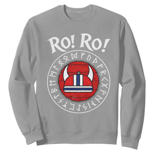 Ro Ro Ro Viking Chant Norway Football Fans Sweatshirt Norwegian Pride Distressed Norse Runes Shield Patriotic Supporter