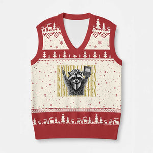 Cool Kindergarten Raccoon Back to School V-Neck Knit Sweater Vest First Day of School Funny Kids Gift