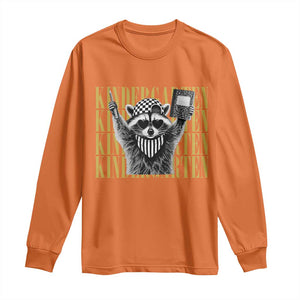 Cool Kindergarten Raccoon Back to School Long Sleeve Shirt First Day of School Funny Kids Gift