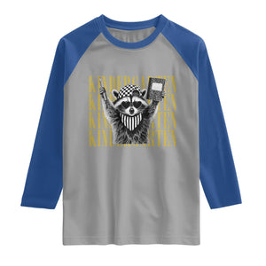 Cool Kindergarten Raccoon Back to School Raglan Shirt First Day of School Funny Kids Gift