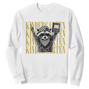 Cool Kindergarten Raccoon Back to School Sweatshirt First Day of School Funny Kids Gift