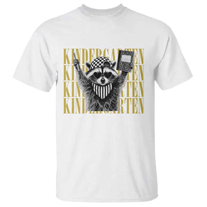 Cool Kindergarten Raccoon Back to School T Shirt First Day of School Funny Kids Gift