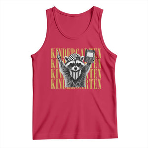 Cool Kindergarten Raccoon Back to School Tank Top First Day of School Funny Kids Gift