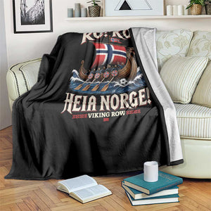 Funny Heia Norge Soccer Viking Row Throw Blanket Ro Ro Norway Football Fans Norwegian Pride TS02 Print Your Wear