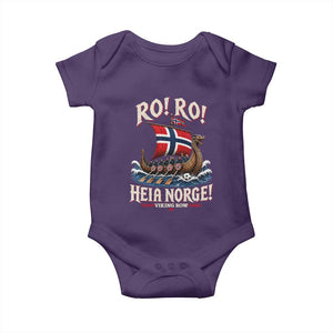 Funny Heia Norge Soccer Viking Row Baby Onesie Ro Ro Norway Football Fans Norwegian Pride TS02 Purple Print Your Wear