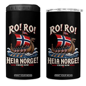 Funny Heia Norge Soccer Viking Row 4 in 1 Can Cooler Tumbler Ro Ro Norway Football Fans Norwegian Pride TS02 One Size: 16 oz Black Print Your Wear