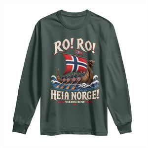 Funny Heia Norge Soccer Viking Row Long Sleeve Shirt Ro Ro Norway Football Fans Norwegian Pride TS02 Dark Forest Green Print Your Wear