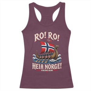 Funny Heia Norge Soccer Viking Row Racerback Tank Top Ro Ro Norway Football Fans Norwegian Pride TS02 Maroon Print Your Wear