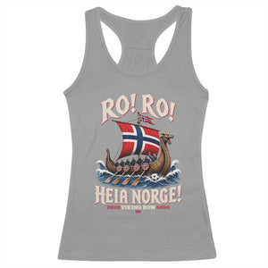 Funny Heia Norge Soccer Viking Row Racerback Tank Top Ro Ro Norway Football Fans Norwegian Pride TS02 Sport Gray Print Your Wear