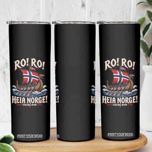 Funny Heia Norge Soccer Viking Row Skinny Tumbler Ro Ro Norway Football Fans Norwegian Pride TS02 Print Your Wear