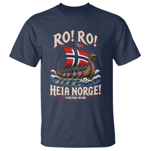 Funny Heia Norge Soccer Viking Row T Shirt Ro Ro Norway Football Fans Norwegian Pride TS02 Navy Print Your Wear