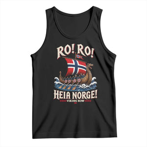 Funny Heia Norge Soccer Viking Row Tank Top Ro Ro Norway Football Fans Norwegian Pride TS02 Black Print Your Wear