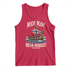 Funny Heia Norge Soccer Viking Row Tank Top Ro Ro Norway Football Fans Norwegian Pride TS02 Red Print Your Wear