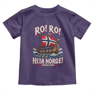 Funny Heia Norge Soccer Viking Row Toddler T Shirt Ro Ro Norway Football Fans Norwegian Pride TS02 Purple Print Your Wear