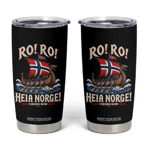 Funny Heia Norge Soccer Viking Row Tumbler Cup Ro Ro Norway Football Fans Norwegian Pride TS02 Black Print Your Wear