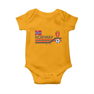 Classic Norway Football Emblem Graphic Baby Onesie Retro Norwegian Flag Coat of Arms Norge Soccer Fans TS02 Gold Print Your Wear