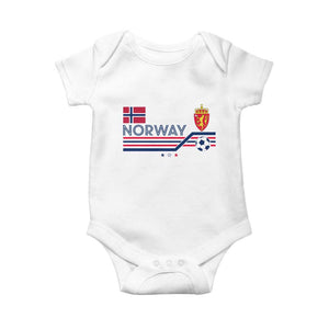 Classic Norway Football Emblem Graphic Baby Onesie Retro Norwegian Flag Coat of Arms Norge Soccer Fans TS02 White Print Your Wear