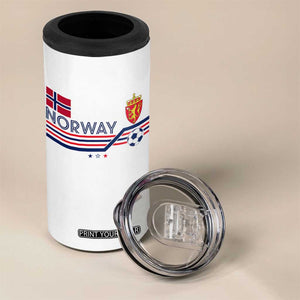 Classic Norway Football Emblem Graphic 4 in 1 Can Cooler Tumbler Retro Norwegian Flag Coat of Arms Norge Soccer Fans TS02 Print Your Wear