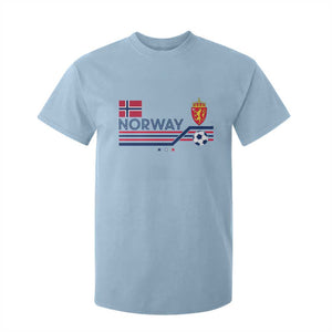 Classic Norway Football Emblem Graphic T Shirt For Kid Retro Norwegian Flag Coat of Arms Norge Soccer Fans TS02 Light Blue Print Your Wear