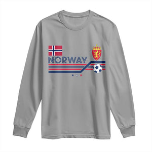 Classic Norway Football Emblem Graphic Long Sleeve Shirt Retro Norwegian Flag Coat of Arms Norge Soccer Fans TS02 Sport Gray Print Your Wear