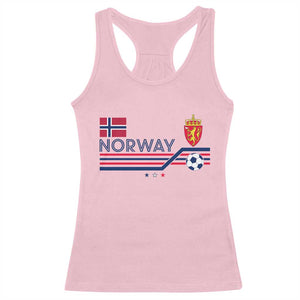 Classic Norway Football Emblem Graphic Racerback Tank Top Retro Norwegian Flag Coat of Arms Norge Soccer Fans TS02 Light Pink Print Your Wear