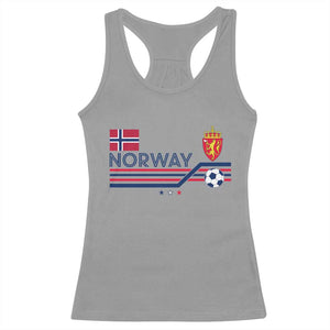 Classic Norway Football Emblem Graphic Racerback Tank Top Retro Norwegian Flag Coat of Arms Norge Soccer Fans TS02 Sport Gray Print Your Wear