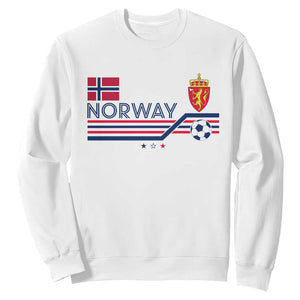 Classic Norway Football Emblem Graphic Sweatshirt Retro Norwegian Flag Coat of Arms Norge Soccer Fans TS02 White Print Your Wear