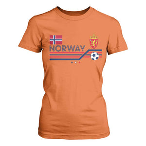 Classic Norway Football Emblem Graphic T Shirt For Women Retro Norwegian Flag Coat of Arms Norge Soccer Fans TS02 Orange Print Your Wear