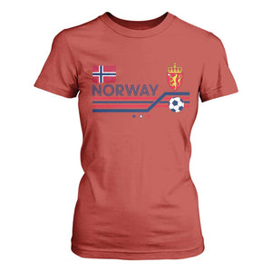 Classic Norway Football Emblem Graphic T Shirt For Women Retro Norwegian Flag Coat of Arms Norge Soccer Fans TS02 Red Print Your Wear