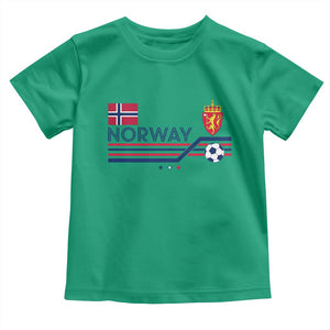 Classic Norway Football Emblem Graphic Toddler T Shirt Retro Norwegian Flag Coat of Arms Norge Soccer Fans TS02 Irish Green Print Your Wear