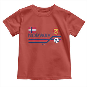 Classic Norway Football Emblem Graphic Toddler T Shirt Retro Norwegian Flag Coat of Arms Norge Soccer Fans TS02 Red Print Your Wear
