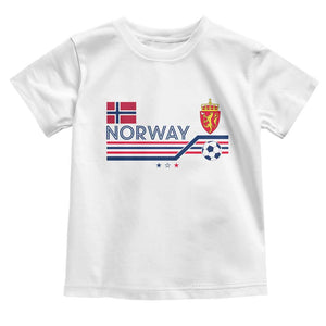 Classic Norway Football Emblem Graphic Toddler T Shirt Retro Norwegian Flag Coat of Arms Norge Soccer Fans TS02 White Print Your Wear