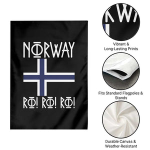 Norway Flag Ro Ro Ro Norse Rune Typography Graphic Garden Flag Norge Football Fans Norwegian Pride TS02 Print Your Wear