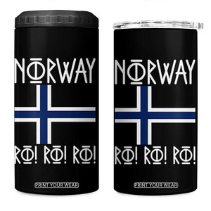 Norway Flag Ro Ro Ro Norse Rune Typography Graphic 4 in 1 Can Cooler Tumbler Norge Football Fans Norwegian Pride TS02 One Size: 16 oz Black Print Your Wear