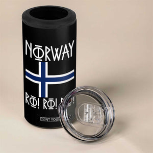Norway Flag Ro Ro Ro Norse Rune Typography Graphic 4 in 1 Can Cooler Tumbler Norge Football Fans Norwegian Pride TS02 Print Your Wear