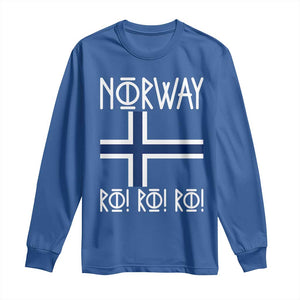 Norway Flag Ro Ro Ro Norse Rune Typography Graphic Long Sleeve Shirt Norge Football Fans Norwegian Pride TS02 Royal Blue Print Your Wear