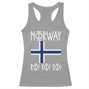 Norway Flag Ro Ro Ro Norse Rune Typography Graphic Racerback Tank Top Norge Football Fans Norwegian Pride TS02 Sport Gray Print Your Wear