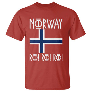 Norway Flag Ro Ro Ro Norse Rune Typography Graphic T Shirt Norge Football Fans Norwegian Pride TS02 Red Print Your Wear