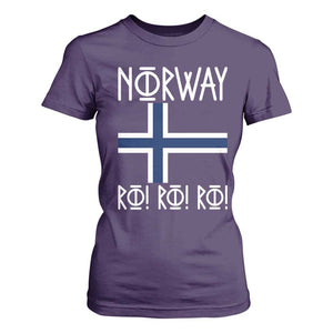Norway Flag Ro Ro Ro Norse Rune Typography Graphic T Shirt For Women Norge Football Fans Norwegian Pride TS02 Purple Print Your Wear