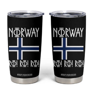 Norway Flag Ro Ro Ro Norse Rune Typography Graphic Tumbler Cup Norge Football Fans Norwegian Pride TS02 Black Print Your Wear