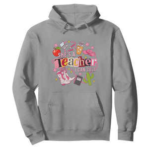She is a Teacher I Can Tell School Aesthetic Hoodie Retro Groovy Western Cowgirl Texas