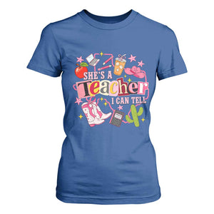 She is a Teacher I Can Tell School Aesthetic T Shirt For Women Retro Groovy Western Cowgirl Texas