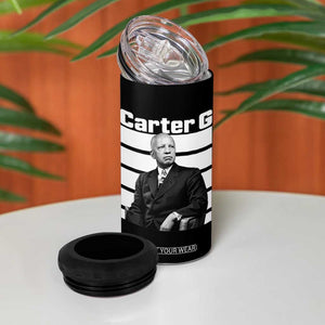 Inspiring Father of Black History Icon Portrait 4 in 1 Can Cooler Tumbler Carter G Civil Rights Legacy Supporter