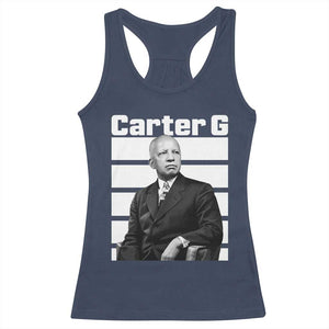 Inspiring Father of Black History Icon Portrait Racerback Tank Top Carter G Civil Rights Legacy Supporter