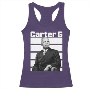 Inspiring Father of Black History Icon Portrait Racerback Tank Top Carter G Civil Rights Legacy Supporter