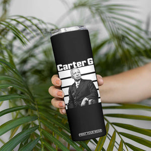 Inspiring Father of Black History Icon Portrait Skinny Tumbler Carter G Civil Rights Legacy Supporter