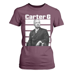 Inspiring Father of Black History Icon Portrait T Shirt For Women Carter G Civil Rights Legacy Supporter