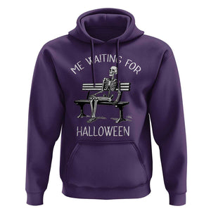 Funny Skeleton Hoodie Me Waiting For Halloween Skeleton Lover Halloween Costume TS02 Purple Print Your Wear