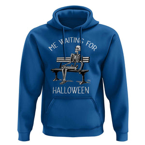Funny Skeleton Hoodie Me Waiting For Halloween Skeleton Lover Halloween Costume TS02 Royal Blue Print Your Wear