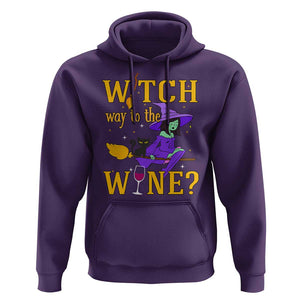 Halloween Witch Hoodie Witch Way To The Wine Halloween Drinking for Wiccan Witches TS02 Purple Print Your Wear